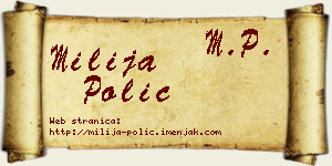 Milija Polić vizit kartica